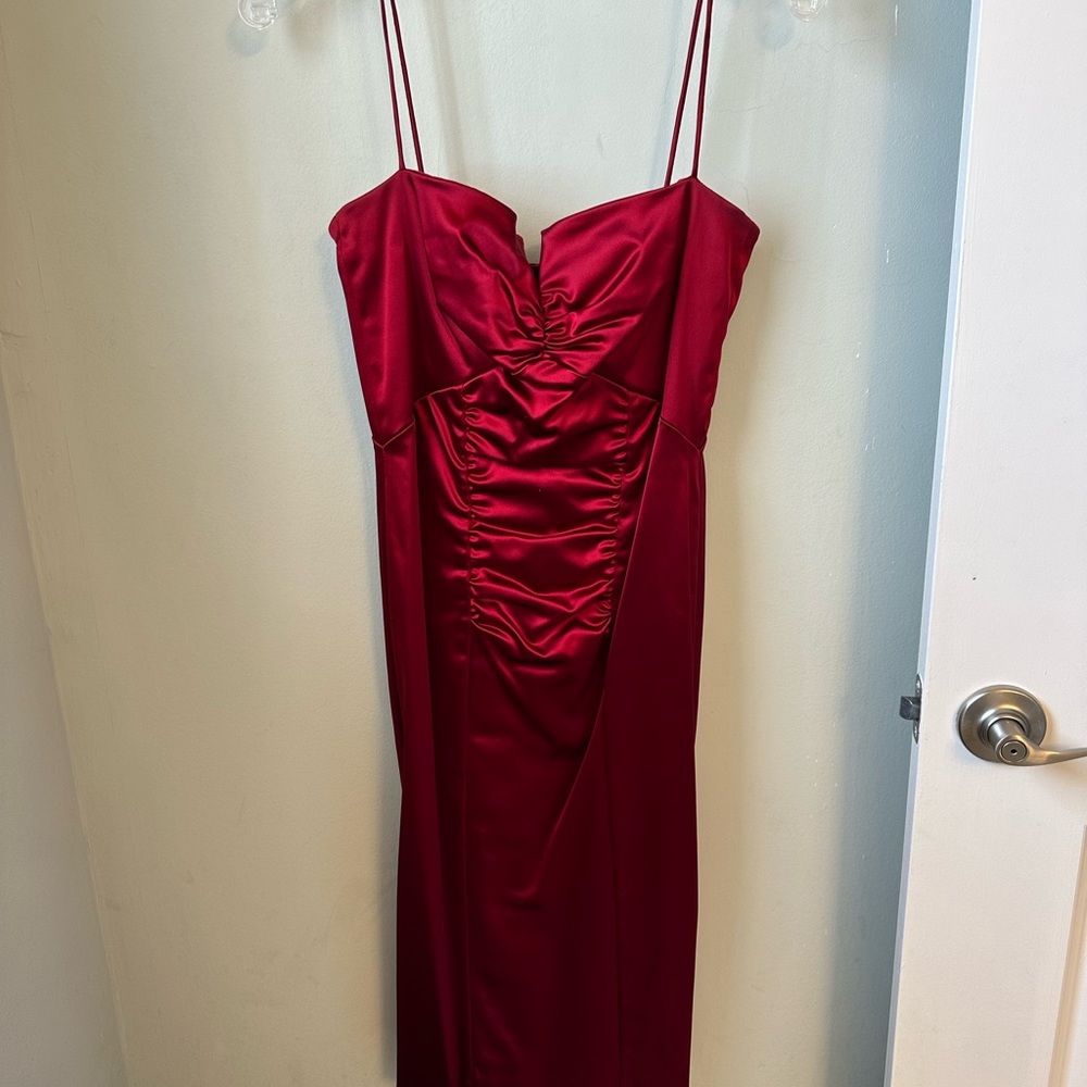 Valentine red T length party dress